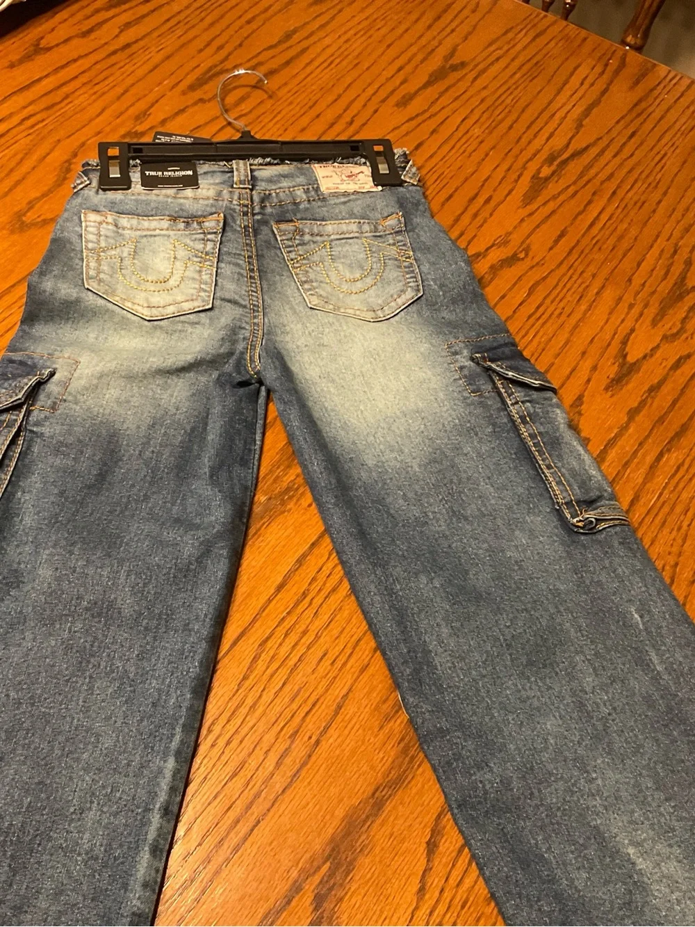 True Religion Light Blue Kids Jeans with Contrast Stitching